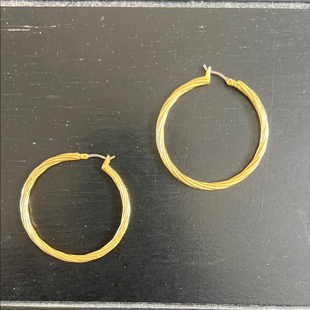Madewell Twisted Gold-Tone Hoop Earrings